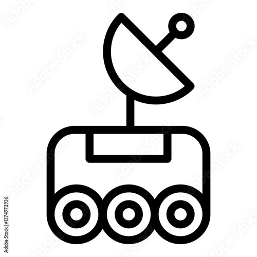 Mars rover icon. Vector line icon