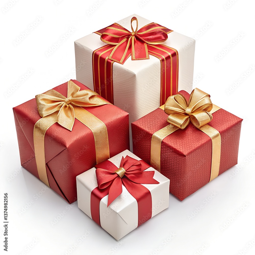 Elegant Red and Gold Gift Boxes with Luxurious Ribbons – Festive Present Packaging
Elegant Red and Gold Gift Boxes with Luxurious Ribbons – Festive Present Packaging