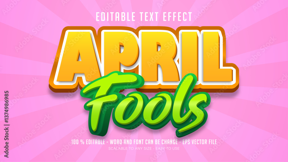 Obraz premium april fools editable text effect