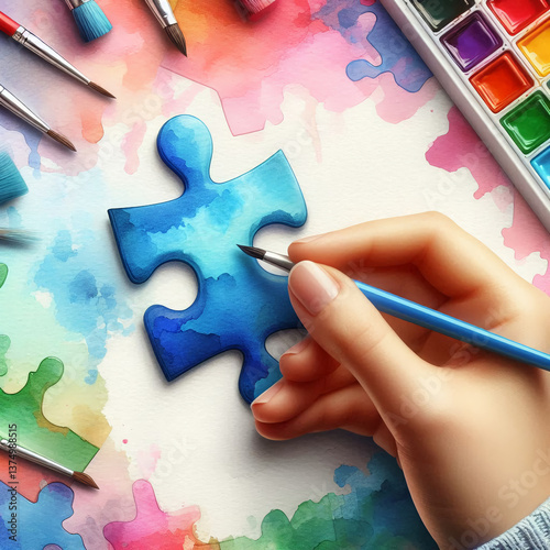 Ilustração representando o autismo photo