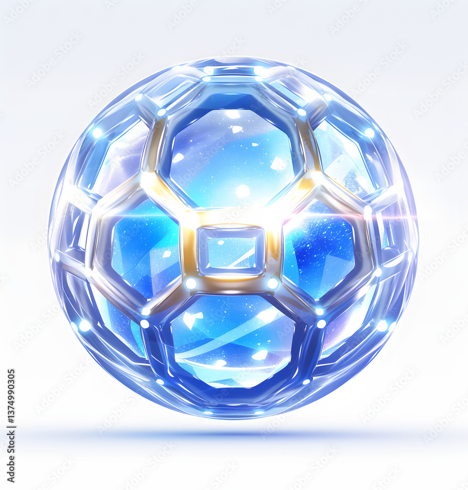 Naklejka premium Luminous metallic texture sphere pattern