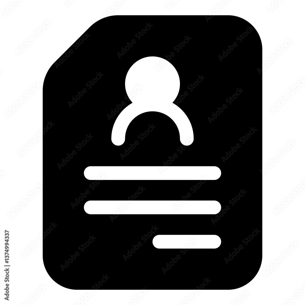 Paper with person icon for contract and profiles Paper with person icon for contract and profiles