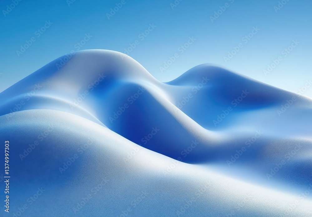 Fototapeta premium Abstract Blue Snow-Covered Hillscape