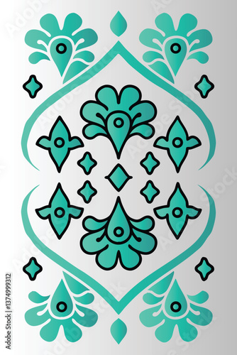Floral ornamental seamless pattern with flowers and leaves in a vintage style