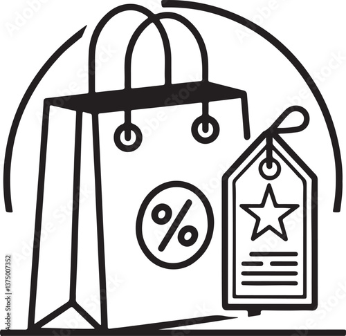 Business promotion vector icon. Products marketing, online business products offer icon in flat filled and outline stroke line art.