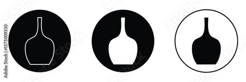 Bottle Silhouette Collection. Wine, Beer, Liquor Bottle Vector Set .Vector Illustration . 