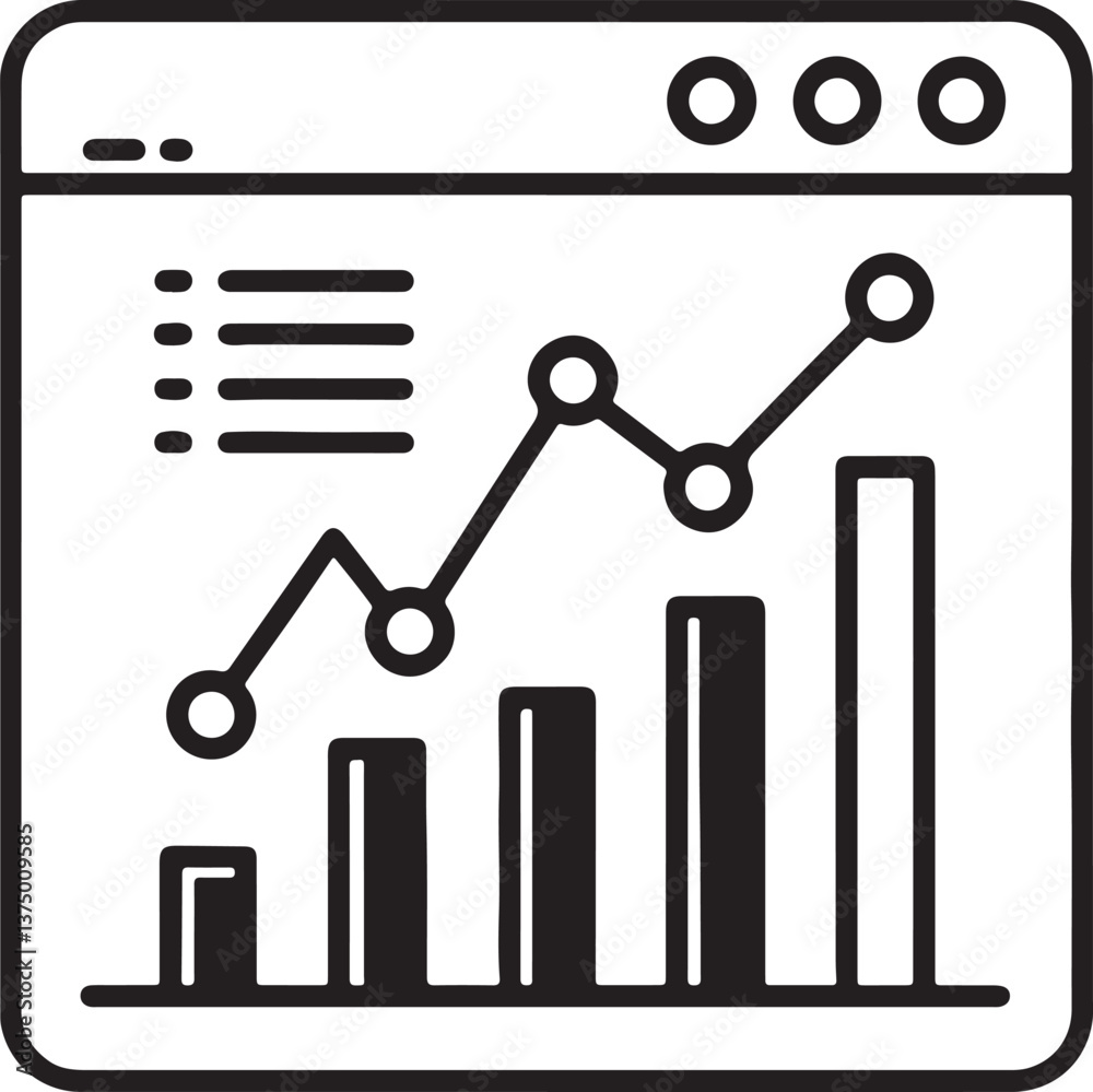 Data statics vector icon. Growing data analysis icon in flat filled and outline stroke line art. Data statics vector icon. Growing data analysis icon in flat filled and outline stroke line art.