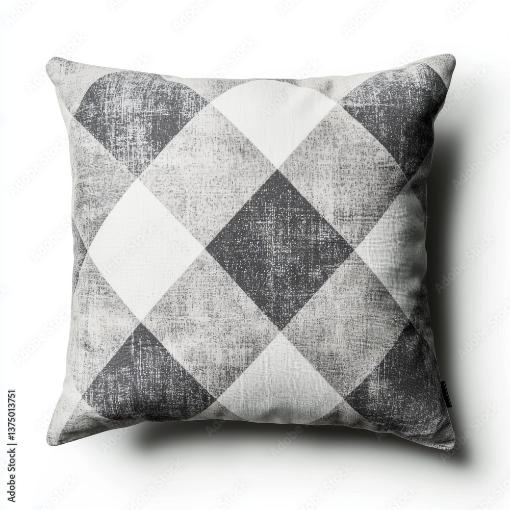 Naklejka premium Geometric pattern decorative throw pillow home decor product photography minimalist style close-up modern design