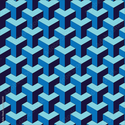 metal grid background, Blue Cube Pattern: Abstract Geometric Design, Isometric Cube Texture: Seamless Blue Blocks, 3D Cube Background: Modern 