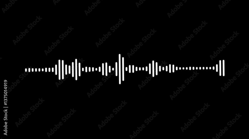 White audio waveform spectrum animation, Sound wave animation, classic graphic sound equalizer,
White and black audio visualization effect. digital audio spectrum wave effect