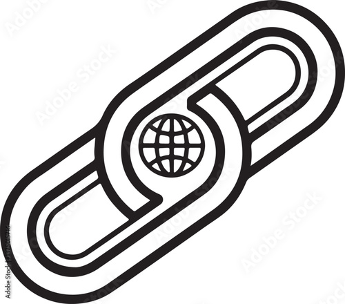 Web link vector and illustration icon. WWW or World Wide Web connection icon in flat filled and outline stroke line art.