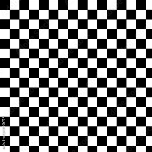 Checkered Pattern: Classic Black White Design, Black and White Squares: Seamless Tile Texture, Checkerboard Background: Geometric Grid Graphic.