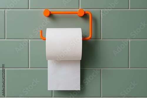 toilet paper on the wall