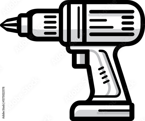 Electric drill icon isolated on transparent background. Vector illustration.