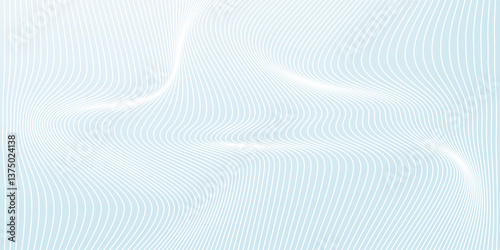 Dot white blue wave pattern screen gradient bright texture background. Abstract technology big data digital background. 3d rendering.