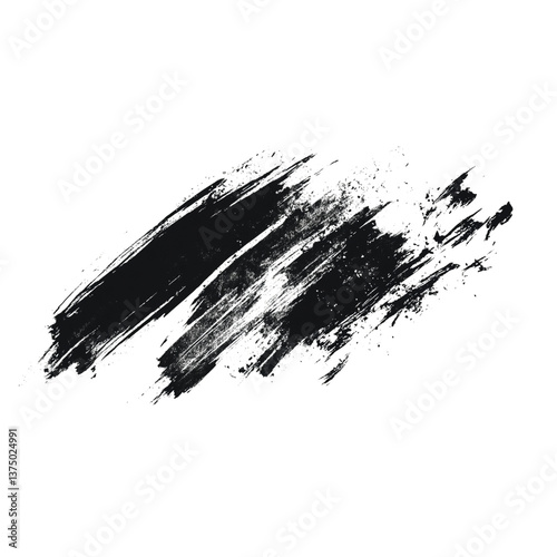 textured black paint stroke creates bold artistic impression