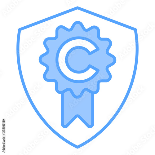 Copyright Blue Colour Icon