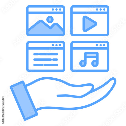 Digital Asset Blue Colour Icon