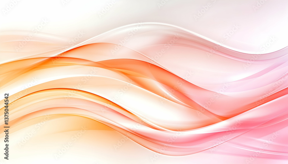 Obraz premium Abstract orange and pink wavy design on white background . AI generative