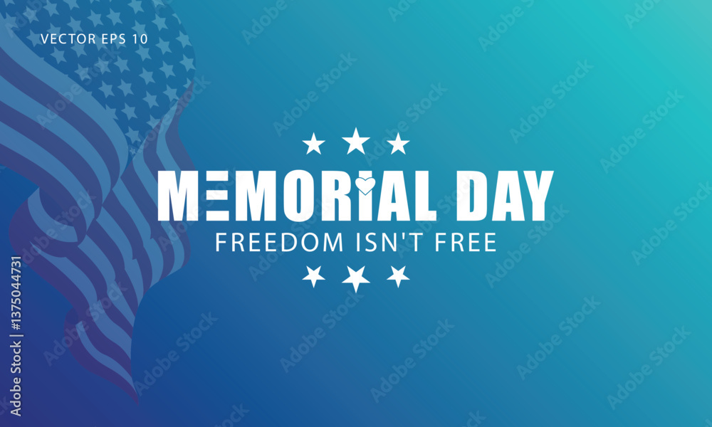 Naklejka premium Memorial Day Tribute with Patriotic American Flag Background