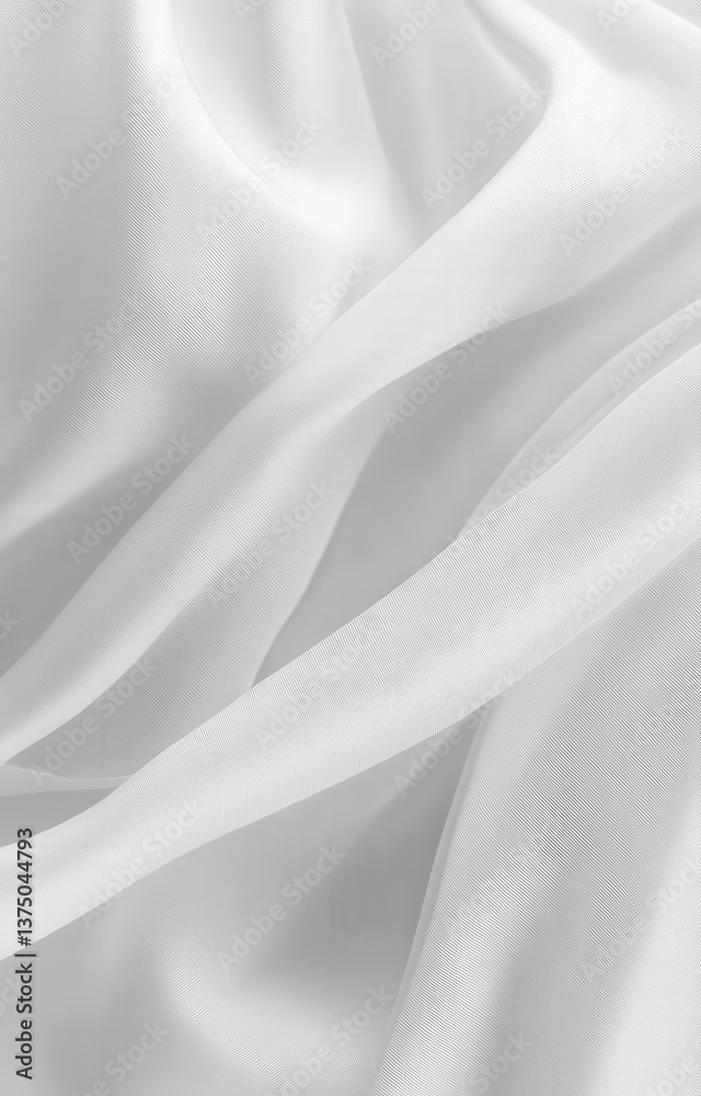 Obraz premium Closeup of Smooth White Sheer Fabric