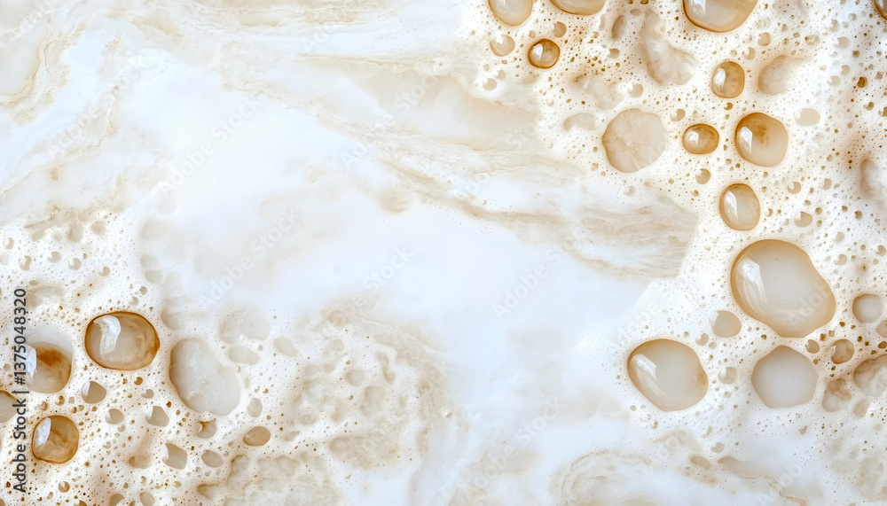 Close-up of creamy beige foam with varied-sized bubbles, creating a textured surface . AI generative Close-up of creamy beige foam with varied-sized bubbles, creating a textured surface . AI generative