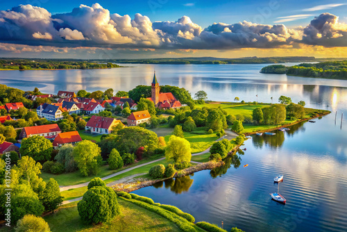 Frederikssund and Roskilde Fjord in Stunning Detail, Serene Landscape photo