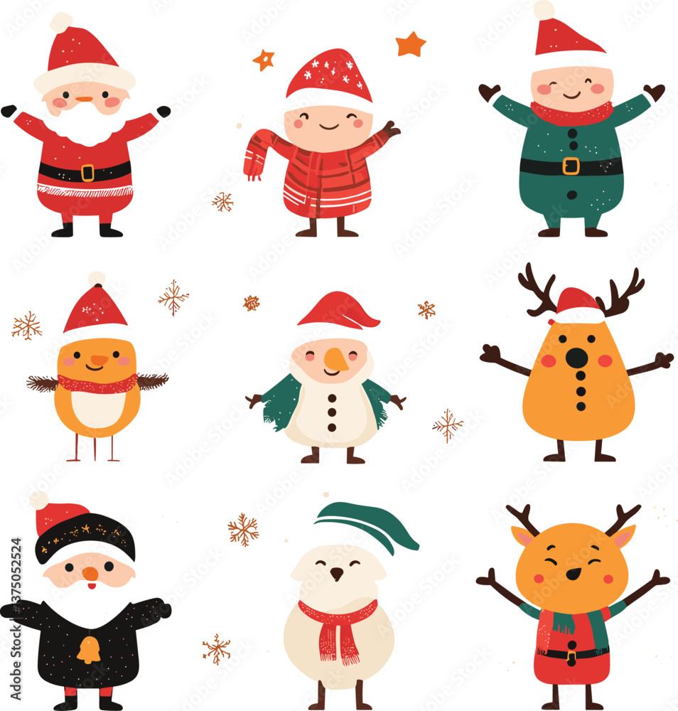 New Christmas cartoon on white background New Christmas cartoon on white background