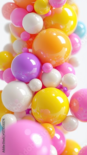 Wallpaper Mural Colorful spheres floating, abstract background, playful design, ideal for decoration Torontodigital.ca
