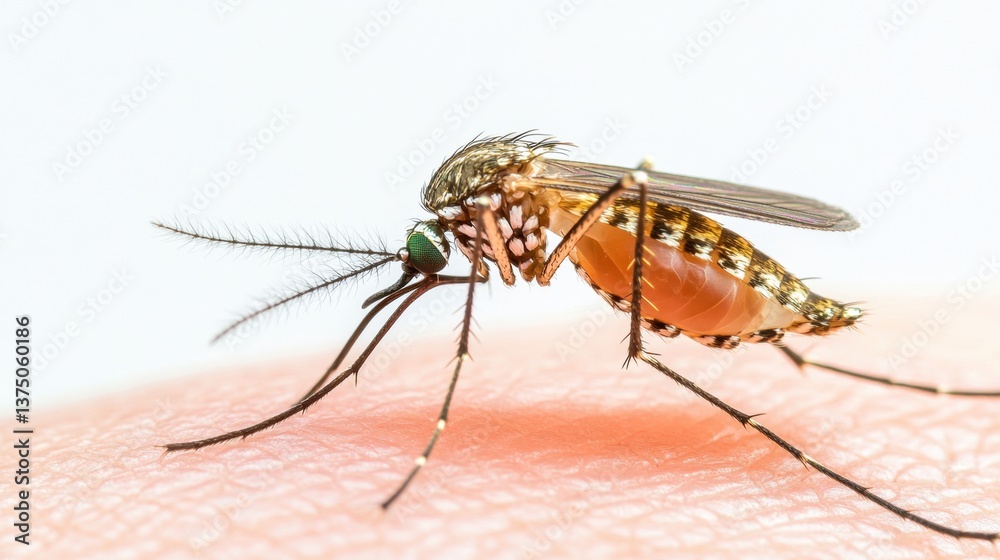 Obraz premium A mosquito is biting a person's arm