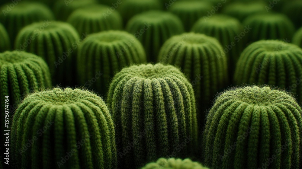 Close-up cactus cluster, green desert Close-up cactus cluster, green desert