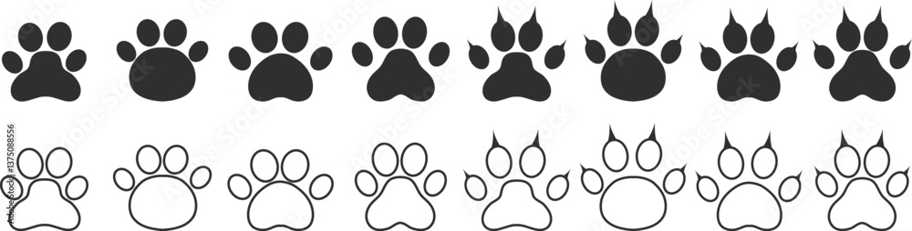 Fototapeta premium animal footprint symbol icon in vector