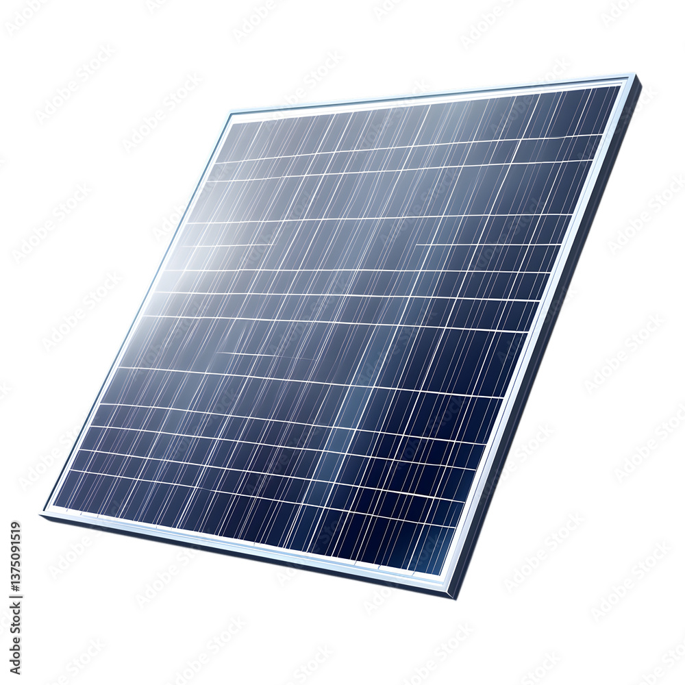 A compact solar panel with a sleek black finish, isolated on transparent background A compact solar panel with a sleek black finish, isolated on transparent background
