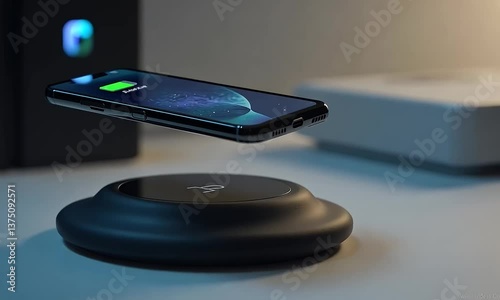 Wireless MagSafe Charging: Levitating iPhone on Modern Dock