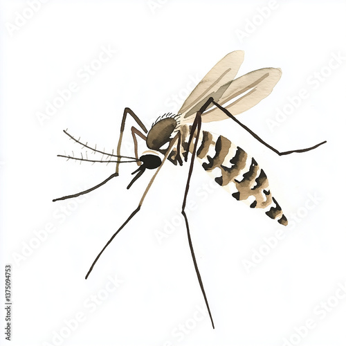 Aedes mosquito watercolor