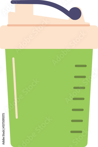 Shaker cup sports utensils vector illustration