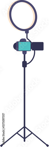 Camera on tripod with lamp