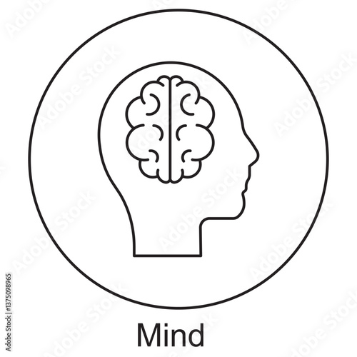 Mind Icon, Unlocking the Power of the Mind, The Mind A Gateway to Infinite Possibilities, vector