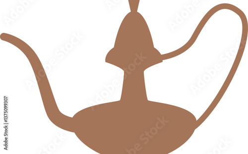 Eastern ceramic teapot vector illustration