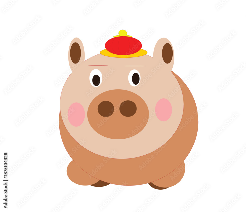 Fototapeta premium pig icon fun cartoon design.eps