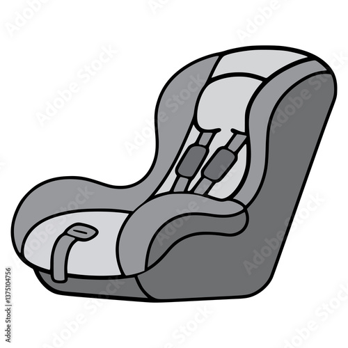 baby car seat child safety flat color vector illustration template design