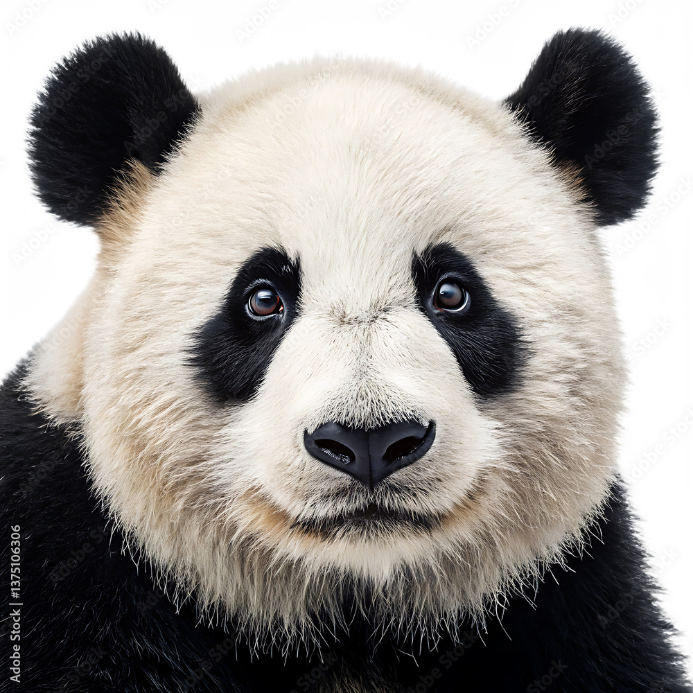 A Close Up Portrait of a Panda's Face with Deep, Thoughtful Eyes and a Gentle Expression A Close Up Portrait of a Panda's Face with Deep, Thoughtful Eyes and a Gentle Expression