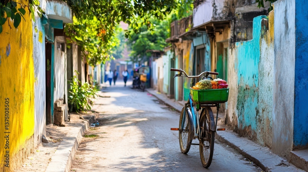 Fototapeta premium Vibrant Street with Bicycles