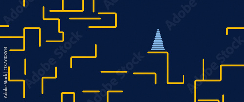 abstract digital maze with ...
