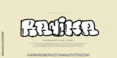Original Kids handwritten bubble custom font, typeface vector ,typography poster psychedelic ,Surfing font collection, artwork design for fashion,sport, urban,movie,film,and brand. Illustration