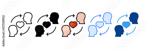 Empathy Development Icon Set Multiple Style Collection