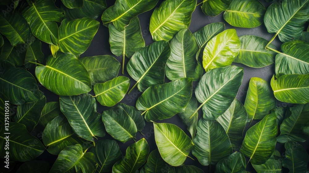 Fototapeta premium A bountiful bunch of green leaves displaying rich textures and shades of nature's palette