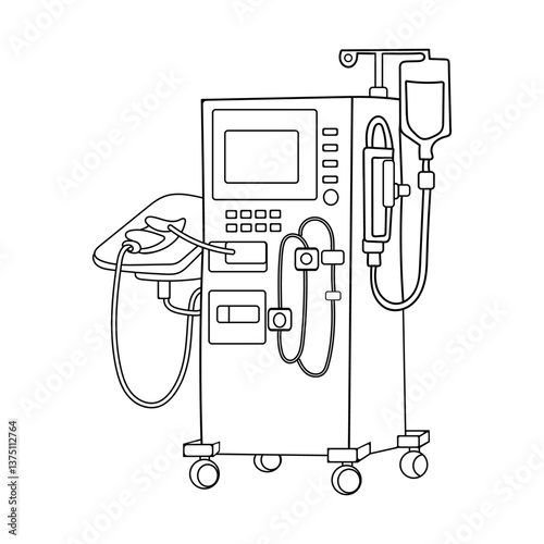 illustration of hemodialysis machine, Medical Equipment