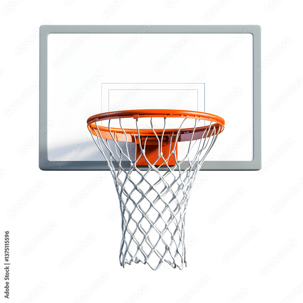 A portable basketball hoop with an adjustable height, isolated on transparent background A portable basketball hoop with an adjustable height, isolated on transparent background