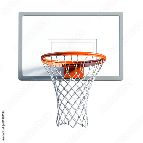 A portable basketball hoop with an adjustable height, isolated on transparent background